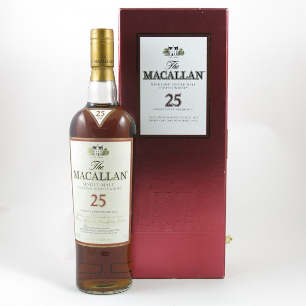 Macallan 25 Year Old Sherry Oak Red Box Bottled 2000 Continental Wine Spirits